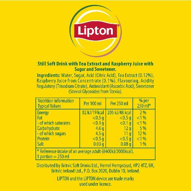 Lipton Ice Tea Raspberry PMP 500ml x Pack of 12