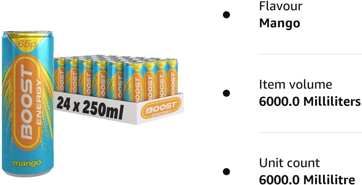 Boost Energy Mango 250ml x Pack of 24