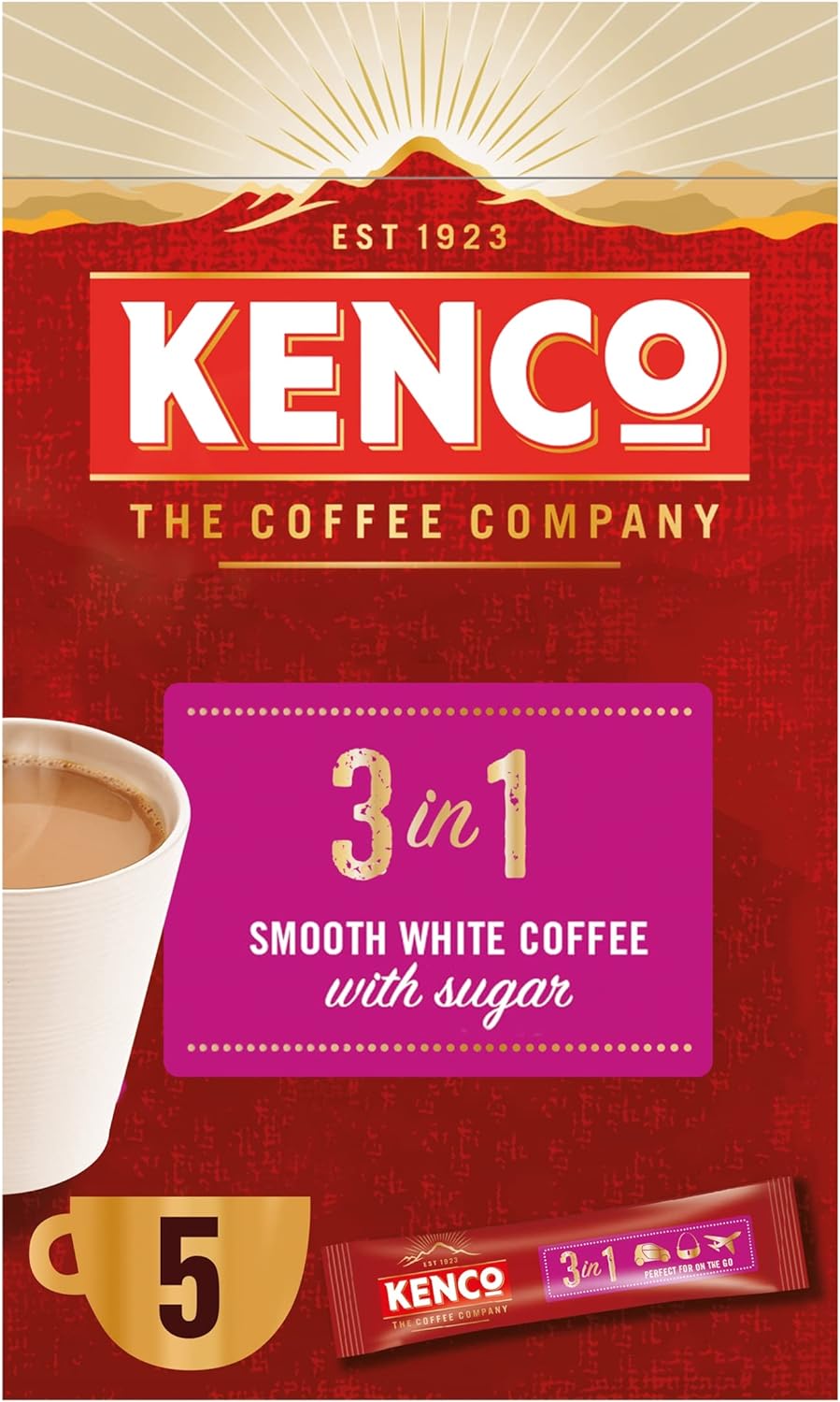 Kenco 3 in 1 Smooth White Instant Coffee with Sugar Sachets (35 Sachets)