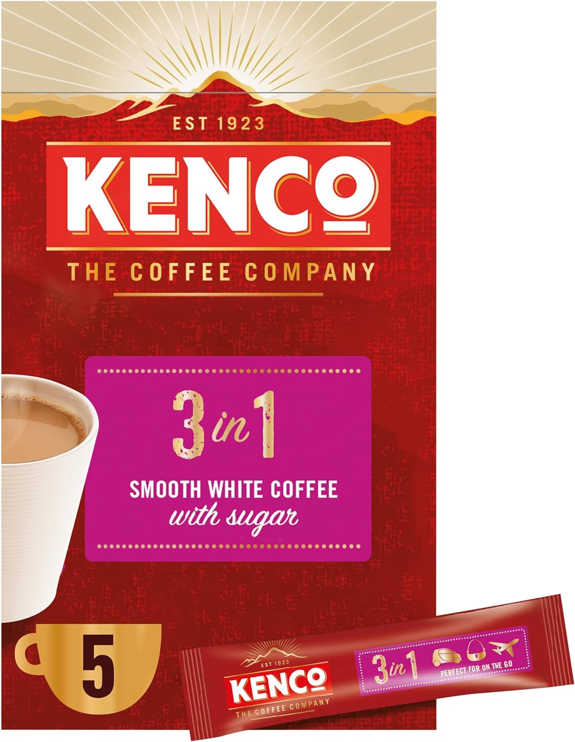 Kenco 3 in 1 Smooth White Instant Coffee with Sugar Sachets (35 Sachets)