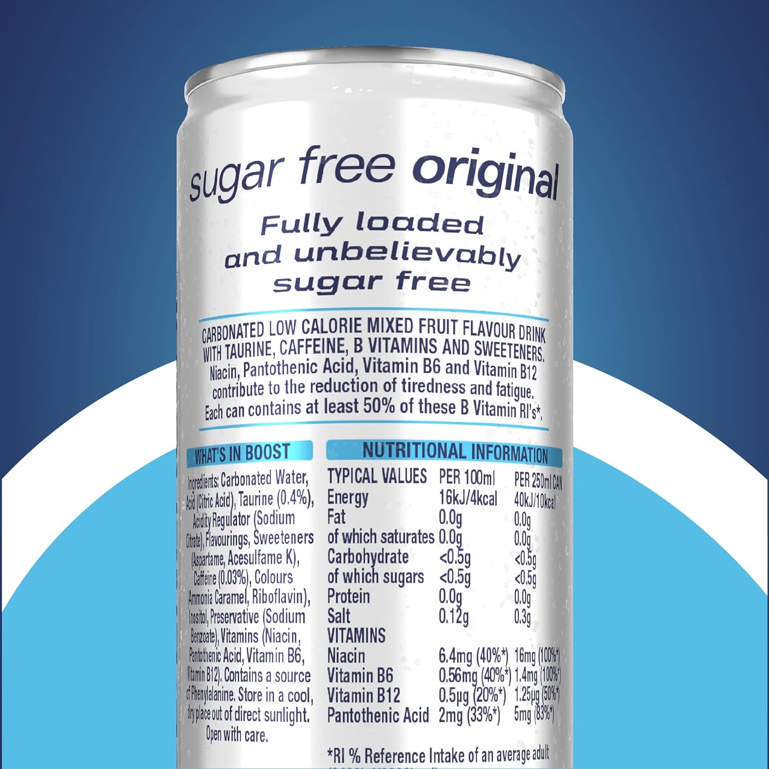 Boost Energy Sugar Free Original 250ml x Pack of 24