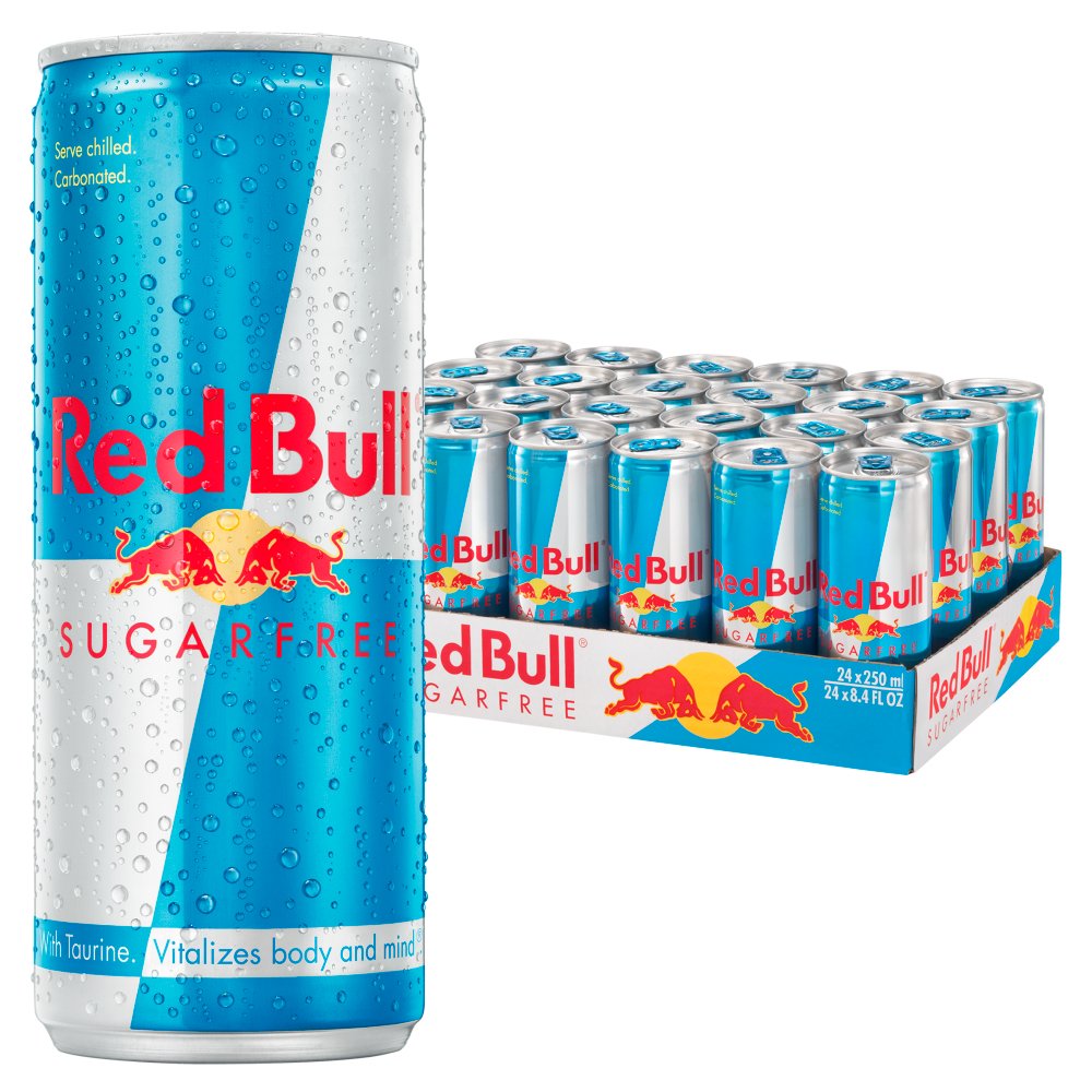 Red Bull Energy Drink Sugar Free 24 Pack of 250 ml