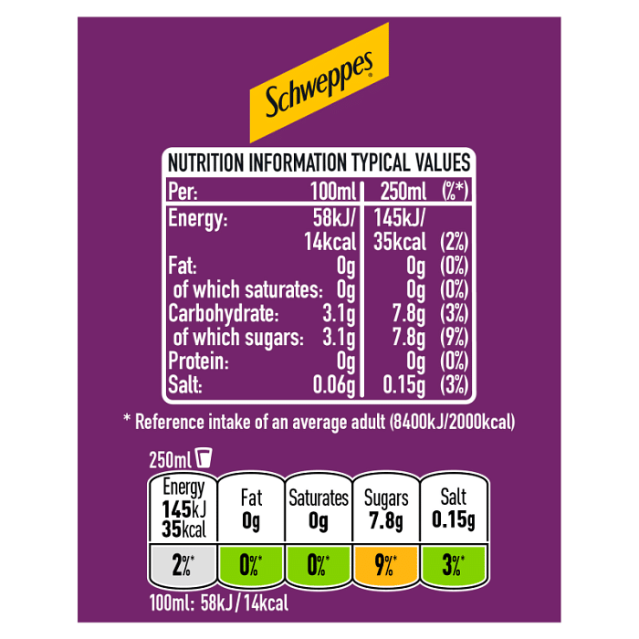 Schweppes Blackcurrant Flavour Cordial 1L Pack of 12