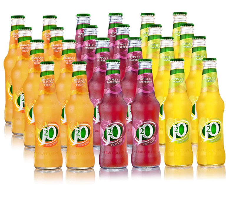 J2O Fruit Blend Apple & Mango, Orange & Passion, Apple & Raspberry - 32x275ml - Variety Pack